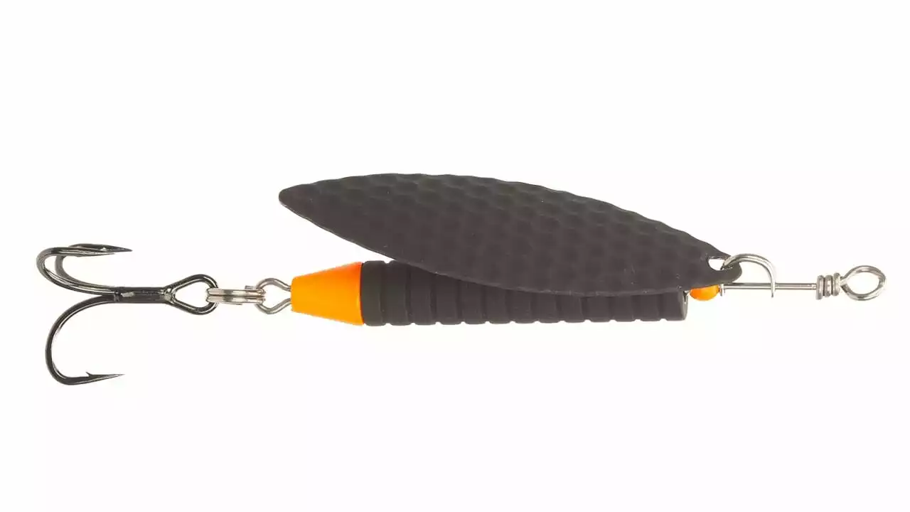 Søvik Atlantic Salmon Spinner Black/UV Orange Tail 3 Søvik Atlantic Salmon Spinner Black/UV Orange Tail